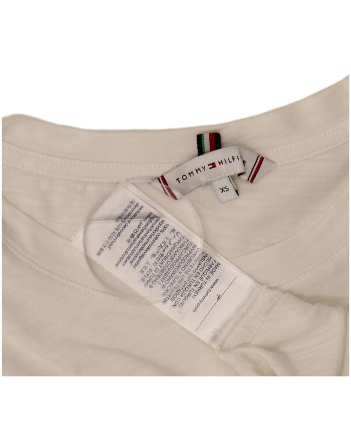 TOMMY HILFIGER Tricou cu grafic pentru femei Top UK 6 XS Bumbac alb