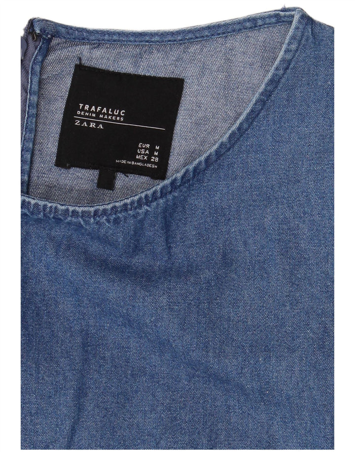 Rochie de denim Trafaluc pentru femei Zara UK 12 Medium Blue