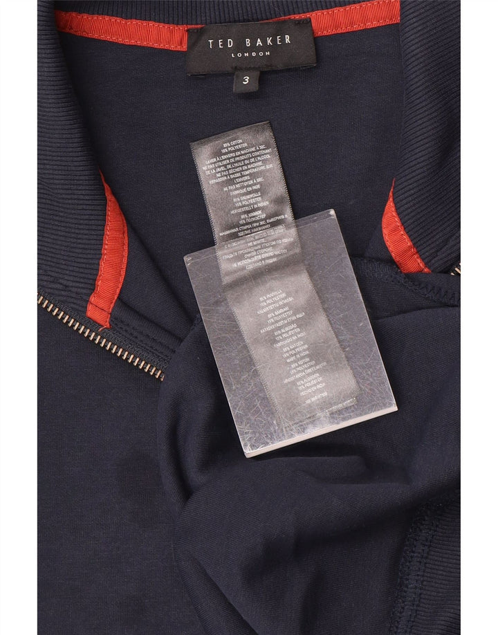 Pulover pentru bărbați Ted Baker, cu fermoar, cu gât, mărimea 3, bumbac, albastru bleumarin mediu