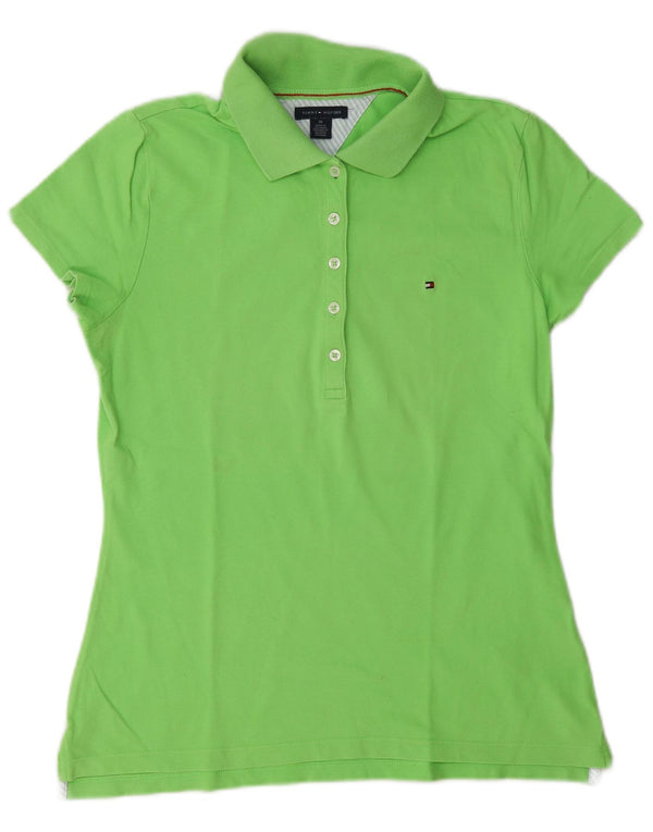Tricou polo Tommy Hilfiger pentru femei UK 12, bumbac verde mediu