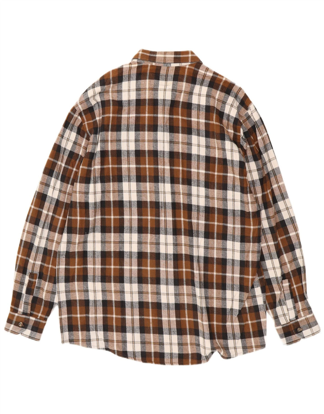 EUROPEAN PROJECT Cămașă de flanel pentru bărbați din bumbac cu carouri maro mari