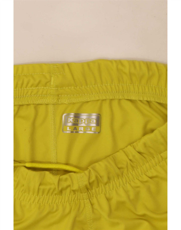 Pantaloni scurți sport grafic Kappa pentru bărbați, poliester galben mare