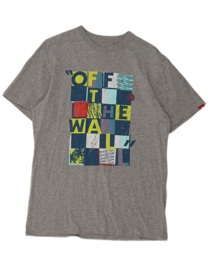 Tricou grafic Vans pentru bărbați Top din bumbac gri mediu