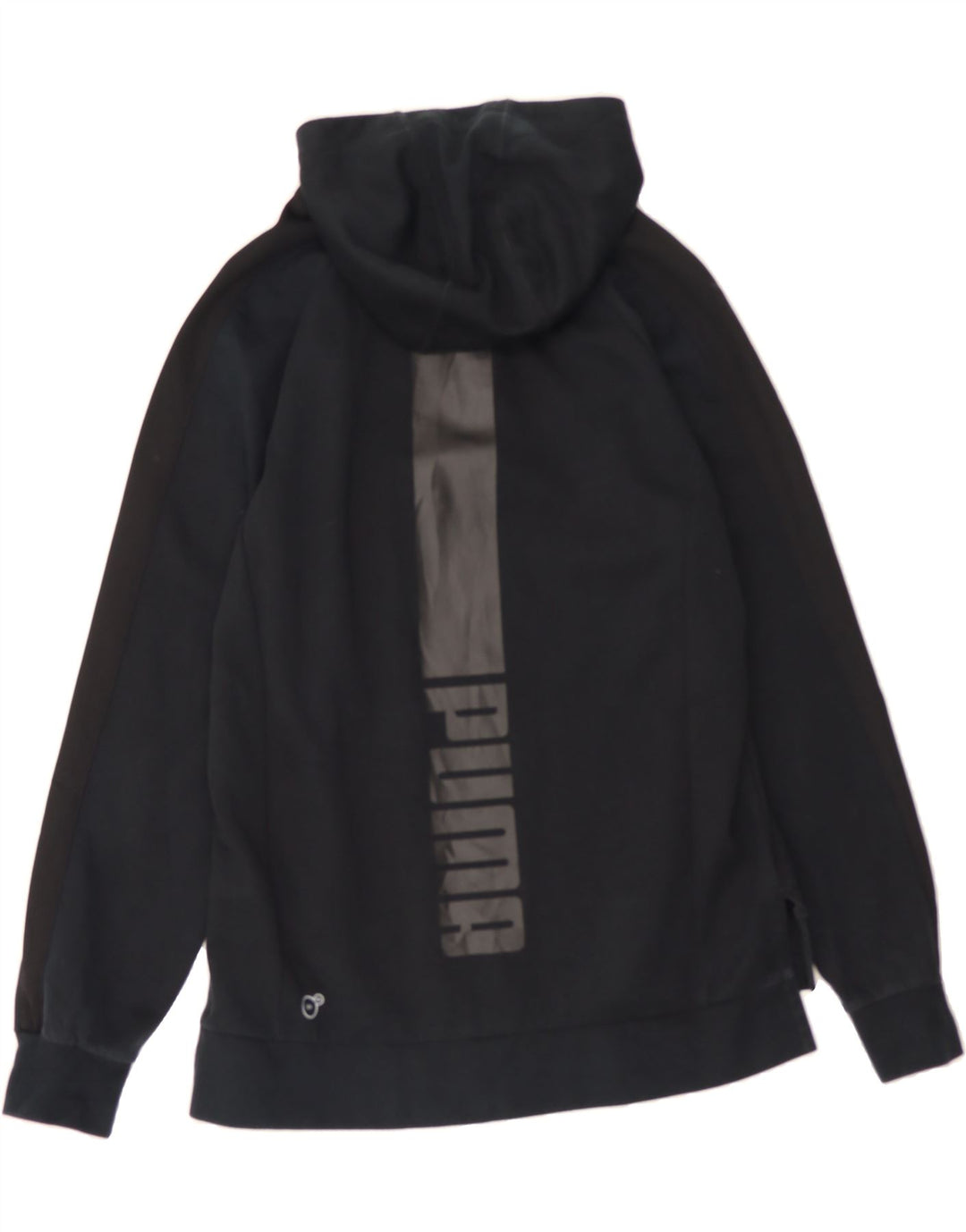 PUMA Mens Graphic Zip Neck Hoodie Jumper Medium Black Cotton Vintage Puma and Second-Hand Puma from Messina Hembry 