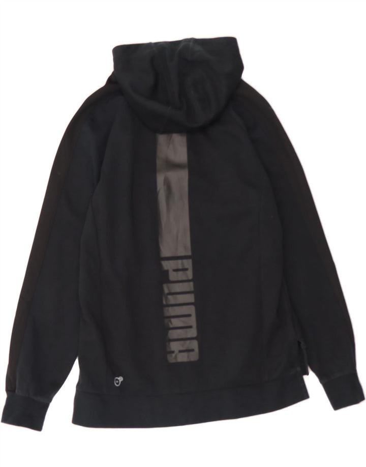 PUMA Mens Graphic Zip Neck Hoodie Jumper Medium Black Cotton Vintage Puma and Second-Hand Puma from Messina Hembry 
