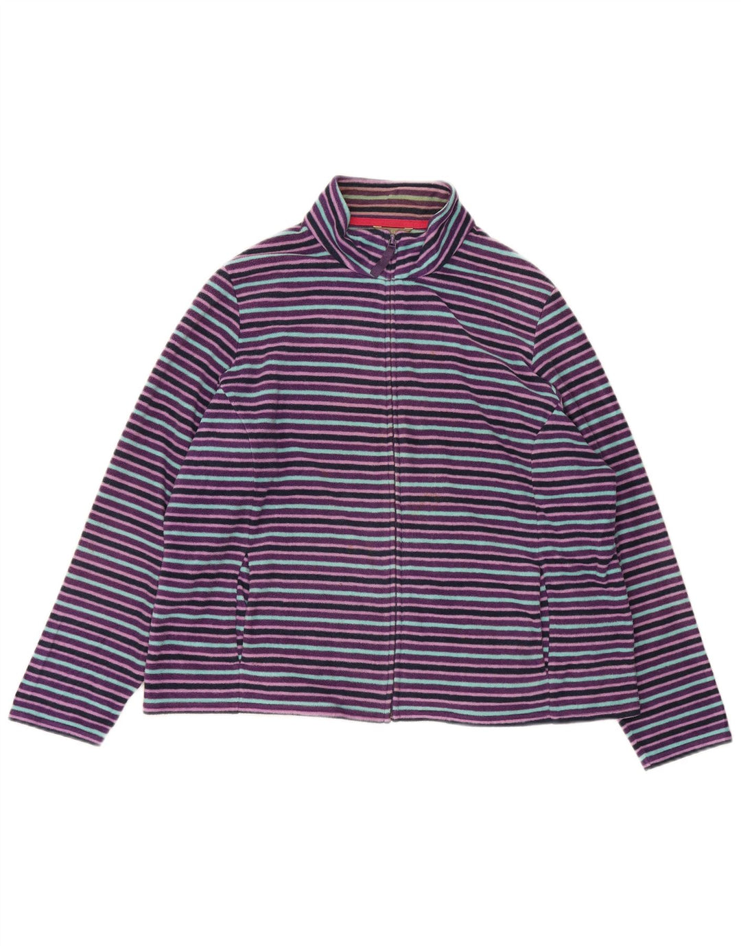 Jachetă fleece pentru femei Marks & Spencer UK 22 2XL Poliester cu dungi violet