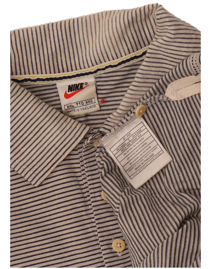 Tricou polo Nike pentru bărbați 2XL, bumbac cu dungi gri