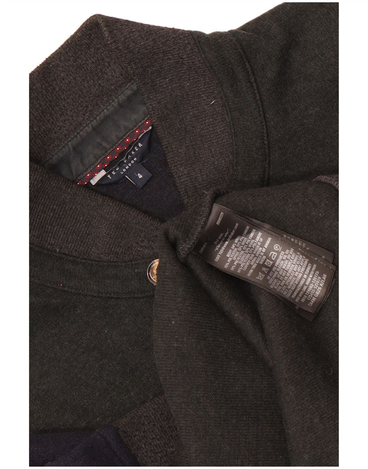 Jachetă bomber pentru bărbați Ted Baker Mărimea 4 mare, lână colorblock, albastru bleumarin