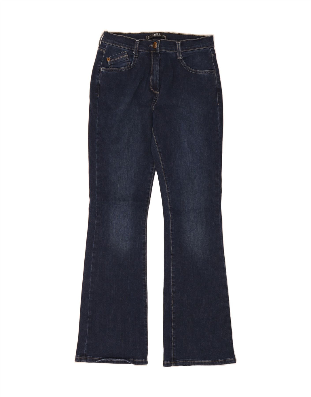 IBER Womens High Rise Bootcut Jeans IT 42 Medium W26 L30 Navy Blue Vintage Iber and Second-Hand Iber from Messina Hembry 