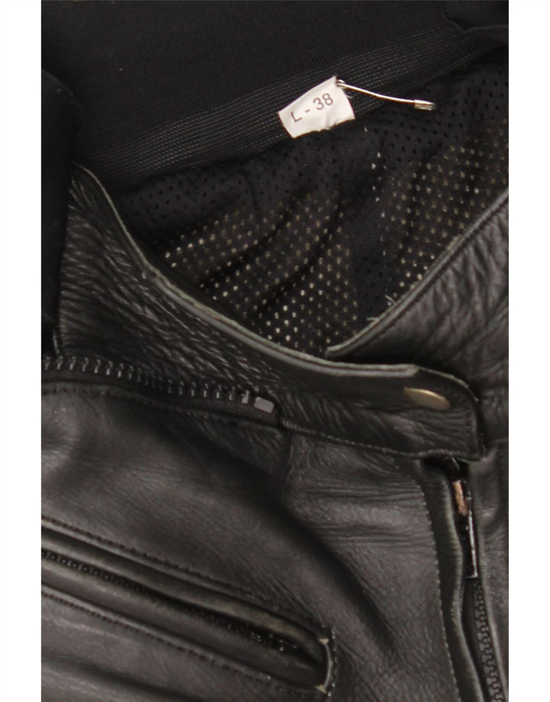 Pantaloni de damă VINTAGE EU 38 Medium W28 L27 Piele neagră color bloc