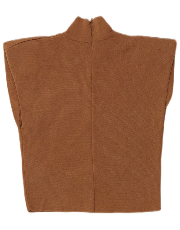Crop Top fără mâneci pentru femei Zara UK 12 Medium Brown Poliamidă