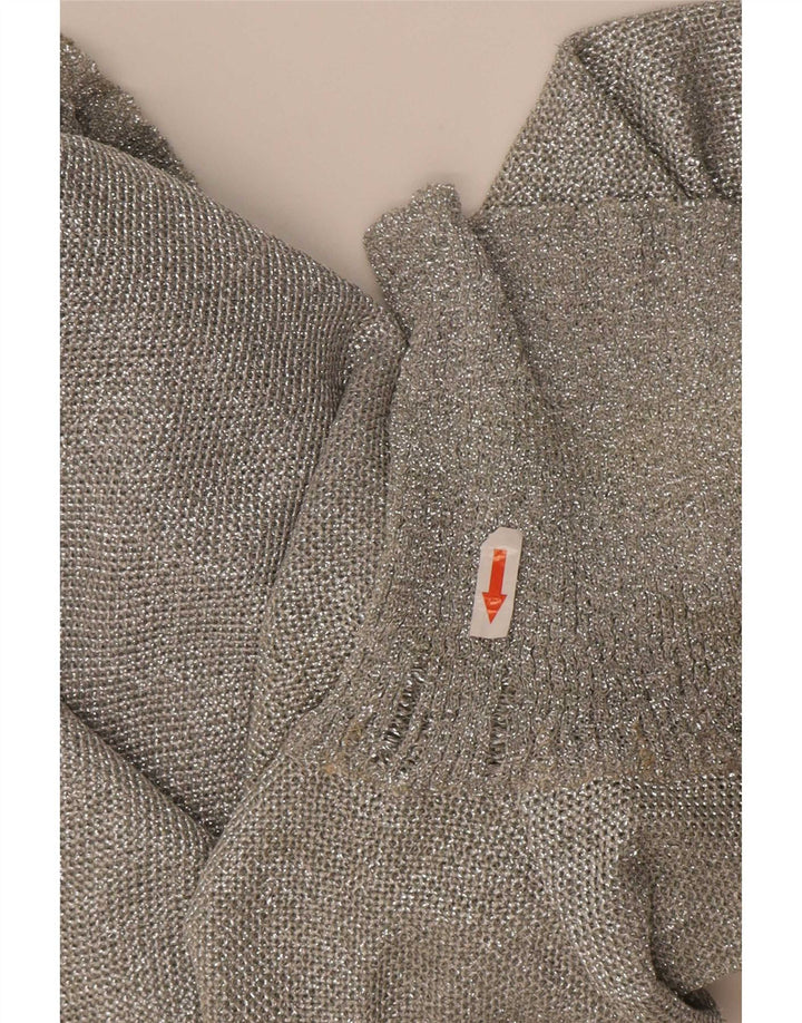 Pulover vintage pentru femei cu gât rulat, pulover UK 12, gri mediu