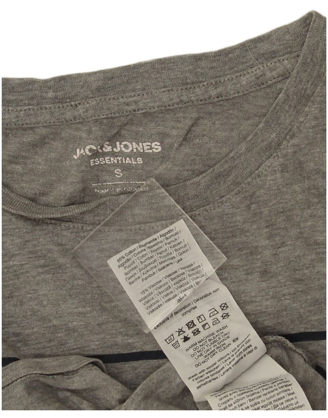 Tricou grafic Jack & Jones pentru bărbați Top mic din bumbac gri