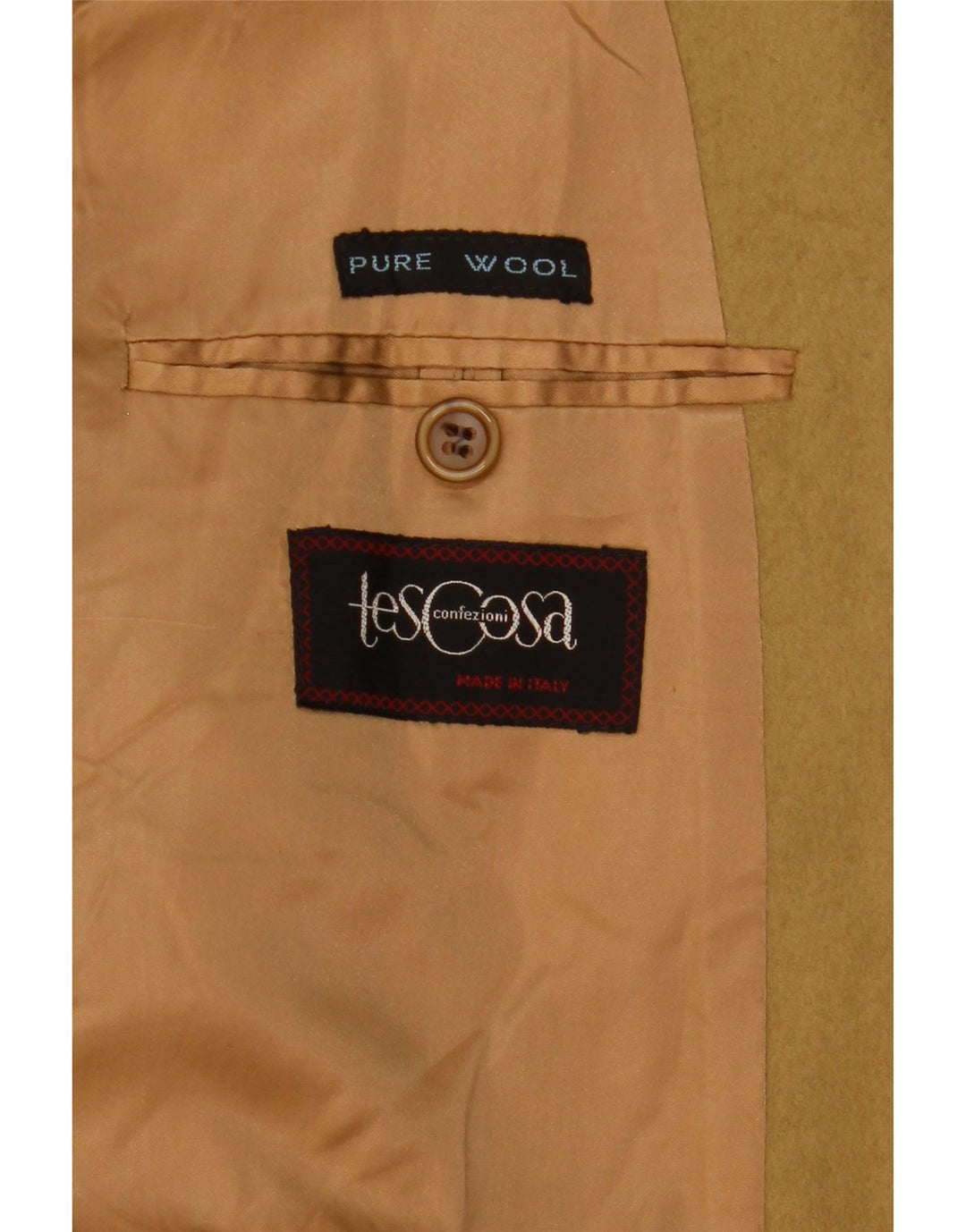 Palton vintage pentru femei la dublu piept UK 14 Medium Khaki Lână