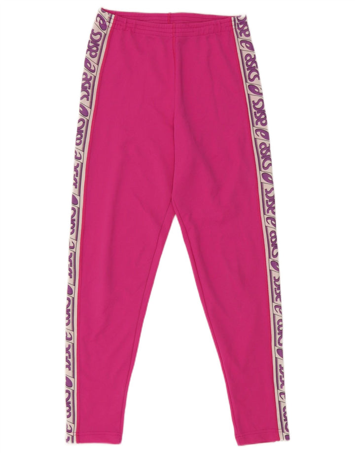 Pantaloni de trening grafic Asics pentru femei UK 12 Medium Pink Colorblock