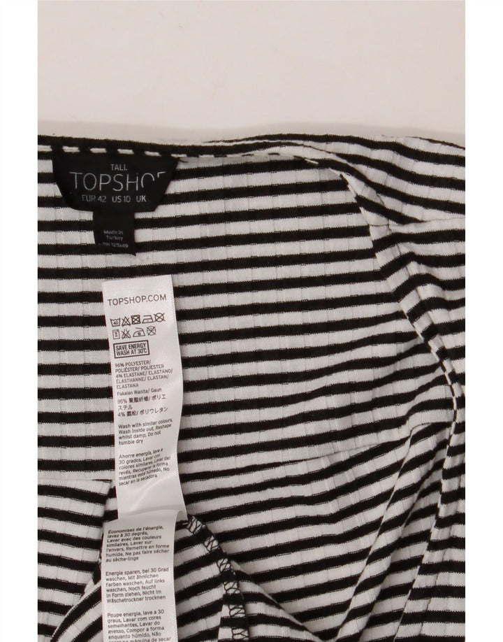 Rochie Wrap Topshop pentru femei UK 10 Poliester cu dungi negre mici