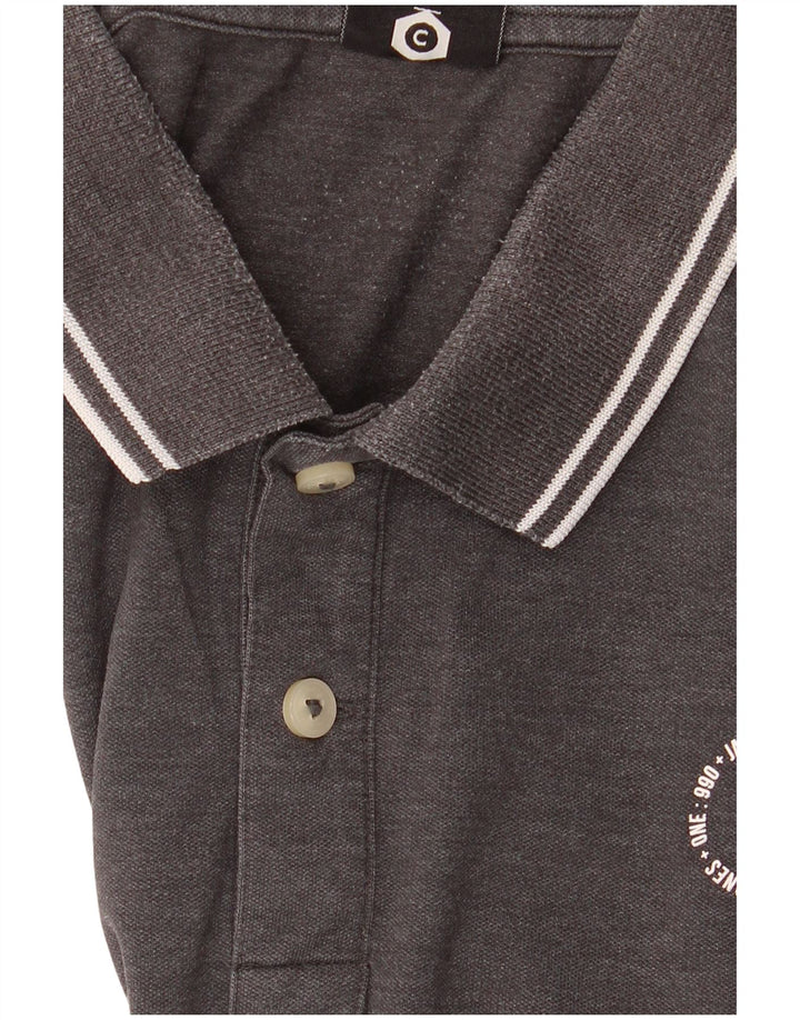 Tricou polo Jack & Jones pentru bărbați, bumbac cu pete gri mediu
