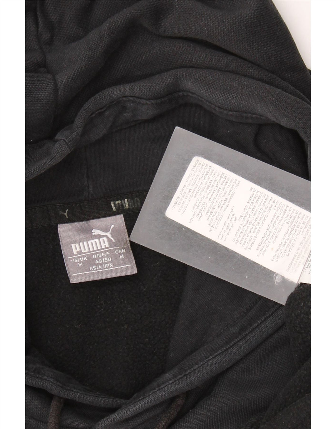 Pulover PUMA pentru bărbați cu glugă grafică, bumbac mediu negru