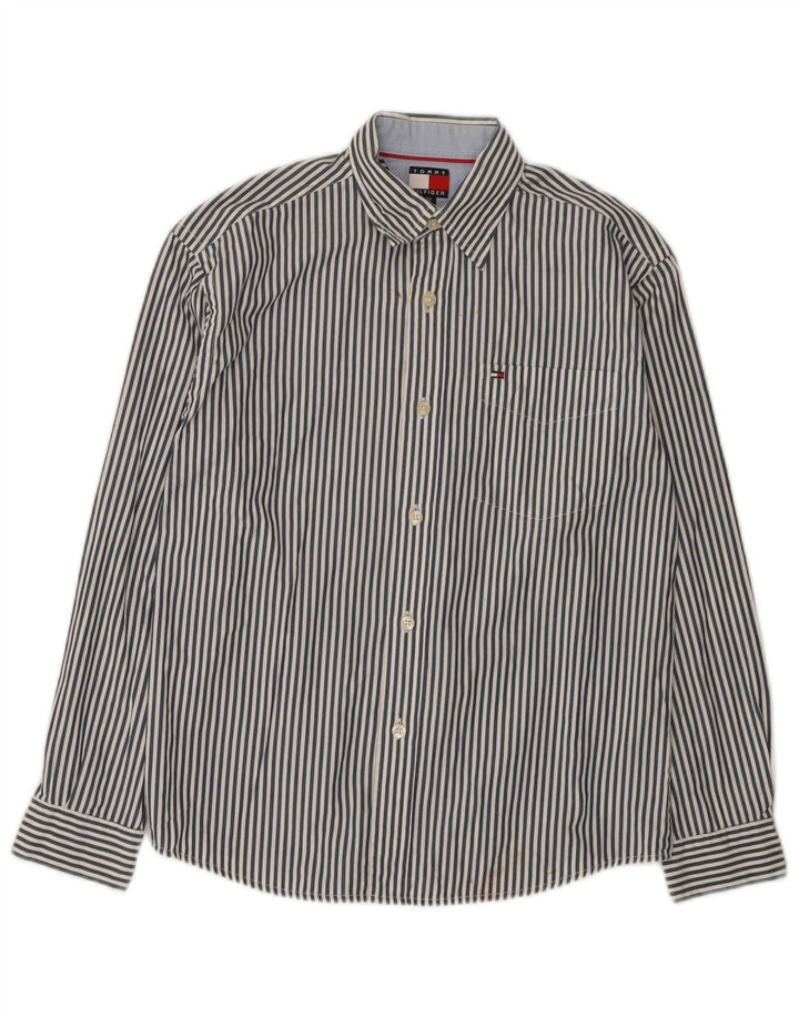 Cămașă Tommy Hilfiger pentru băieți 11-12 ani, bumbac cu dungi albastre medii