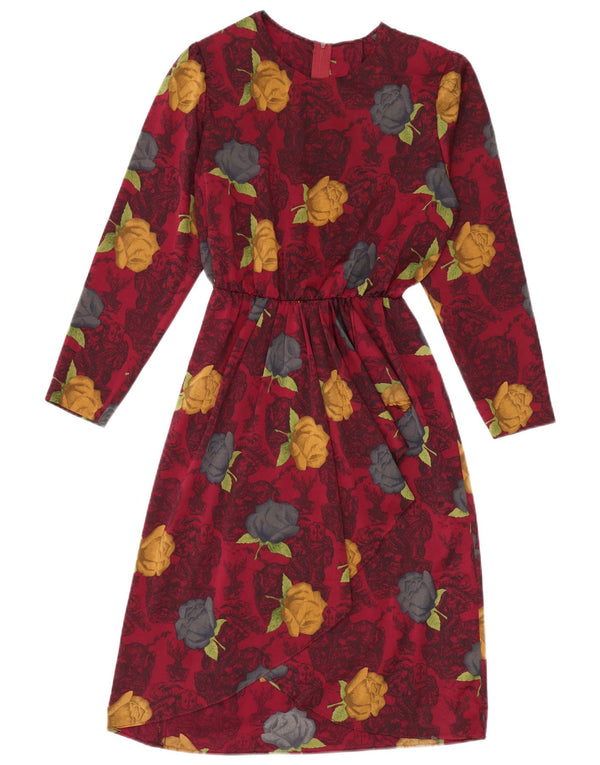 Rochie vintage pentru femei cu mâneci lungi în linie A UK 16, mare, multicoloră, florală