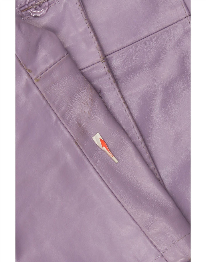 Jachetă de piele vintage pentru femei UK 14 mare violet