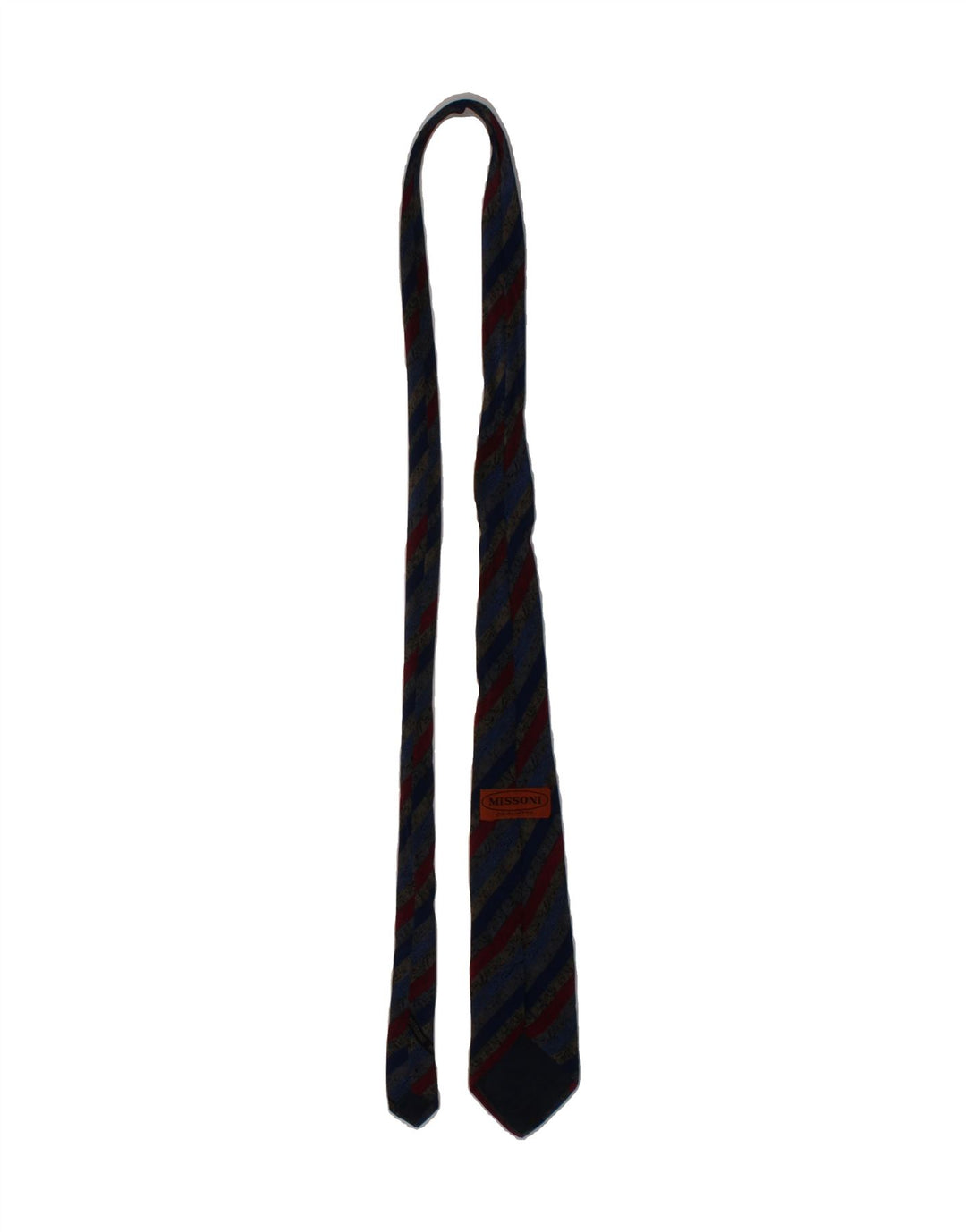 MISSONI Mens Cravatte Tie One Size Multicoloured Striped Silk Vintage Missoni and Second-Hand Missoni from Messina Hembry 
