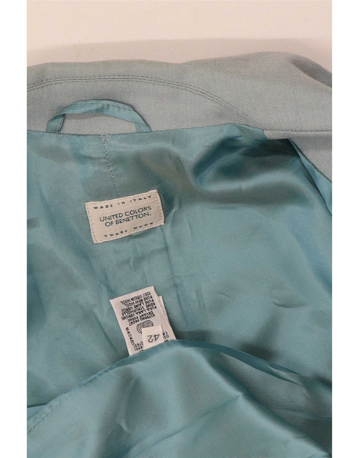 Sacou Benetton pentru femei cu 2 nasturi IT 42 Lână albastră medie