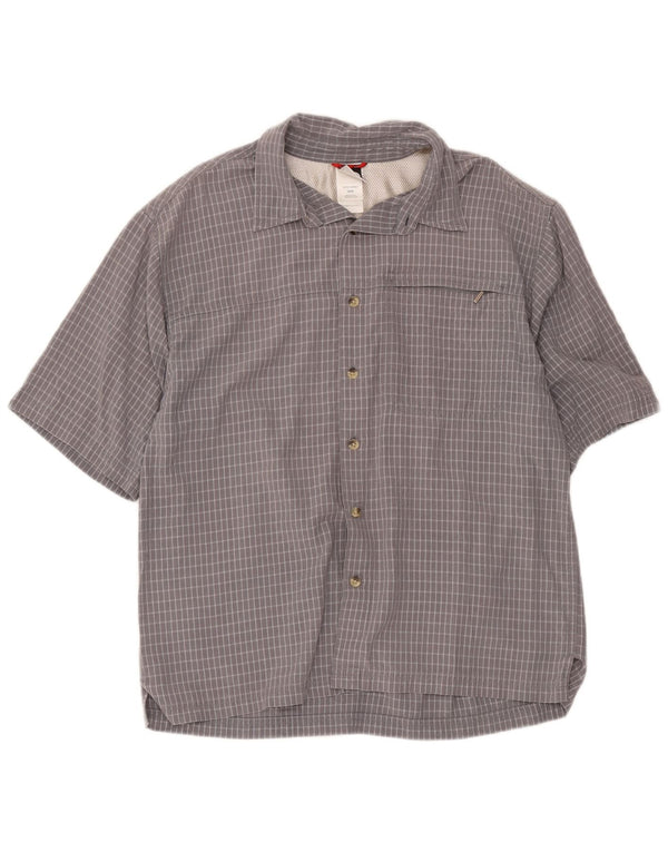 Cămașă cu mânecă scurtă pentru bărbați The North Face, modal cu carouri, gri mediu