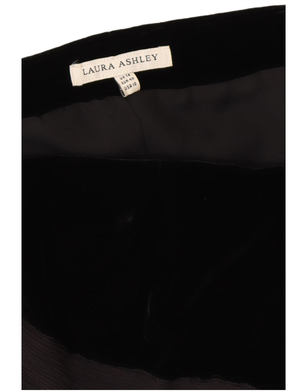 LAURA ASHLEY Top corset din catifea pentru femei UK 14 Medium Black Viscose