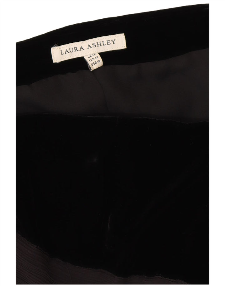 LAURA ASHLEY Top corset din catifea pentru femei UK 14 Medium Black Viscose