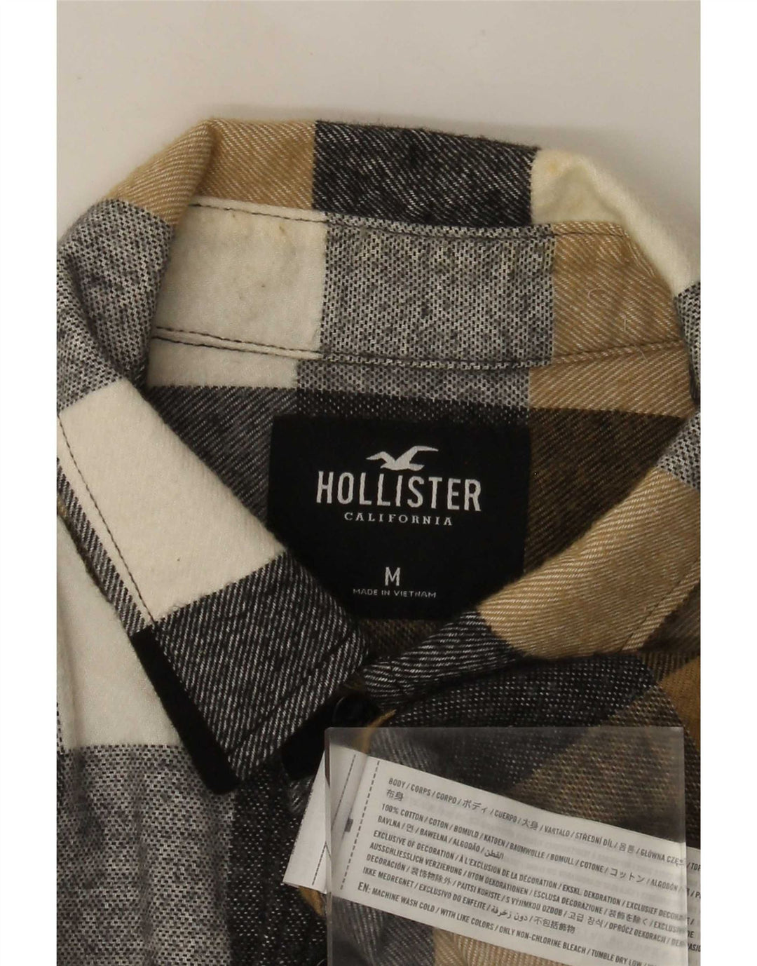 Cămașă Hollister pentru bărbați din flanel, bumbac mediu multicolor cu carouri