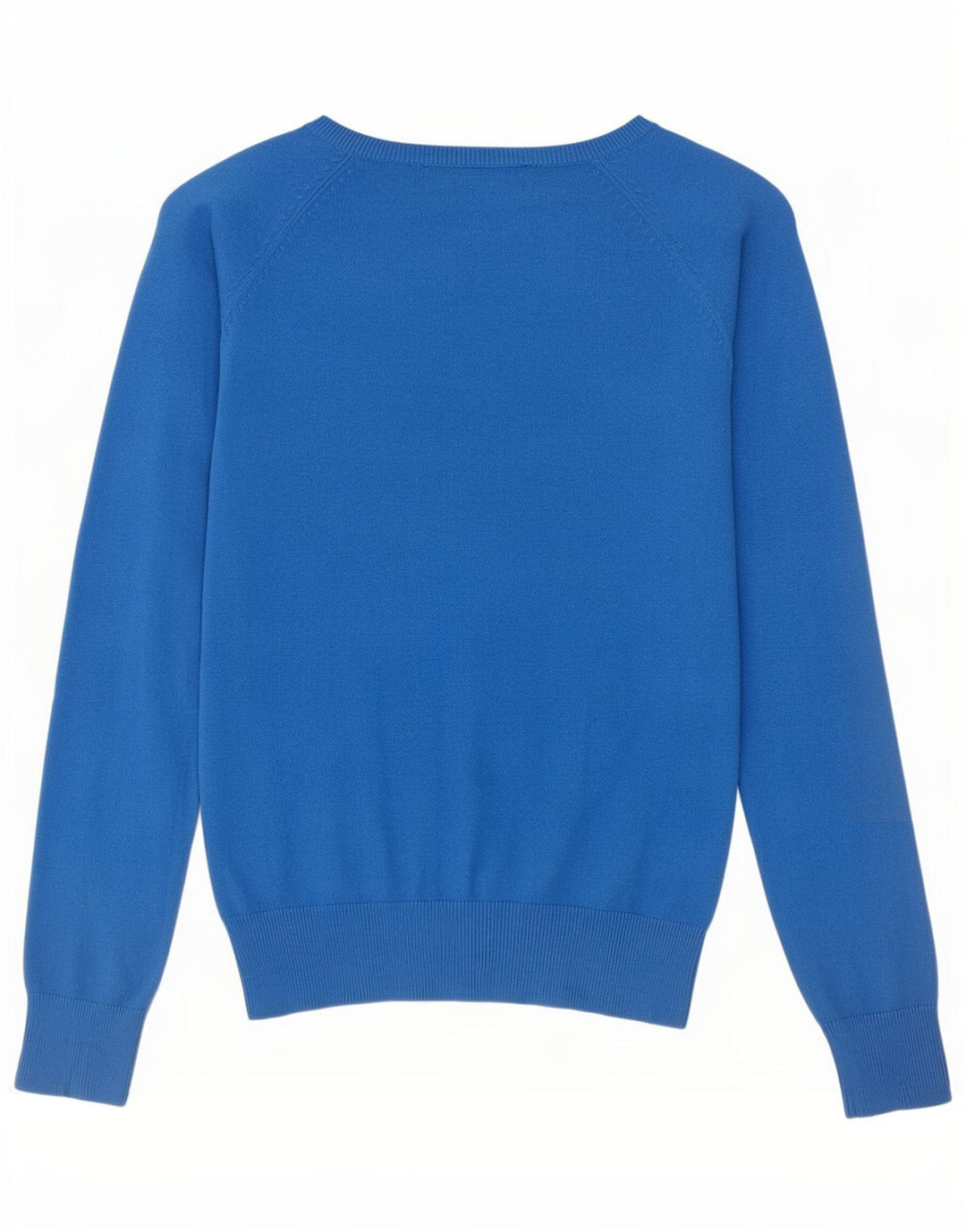 Pulover cu decolteu în V Zara pentru femei UK 12 Bumbac albastru mediu