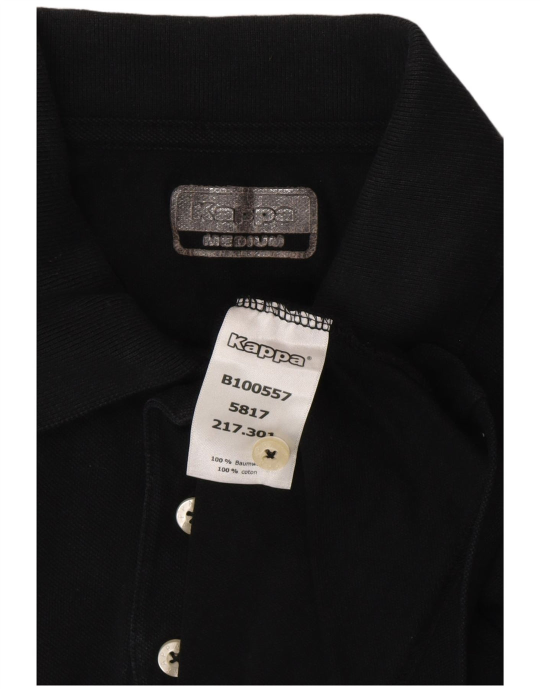 Cămașă polo KAPPA pentru bărbați, bumbac mediu negru