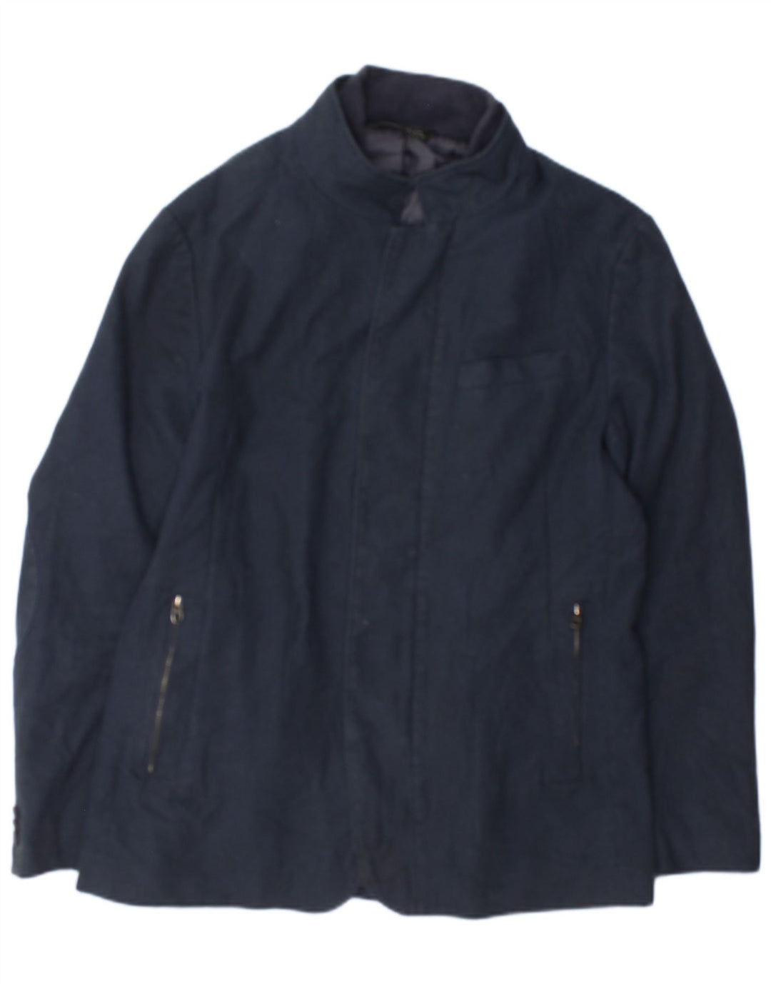Jachetă Bomber pentru bărbați Zara UK 42 XL Bleumarin din poliester cu carouri