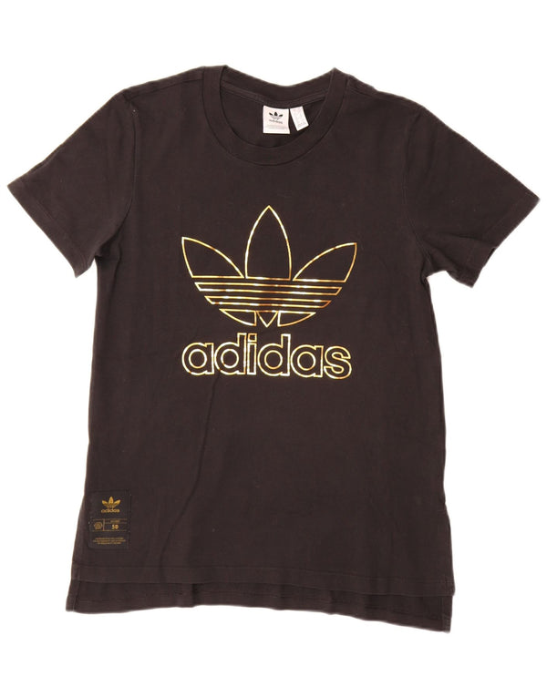 Tricou grafic Adidas pentru femei Top UK 10 Small Black Bumbac