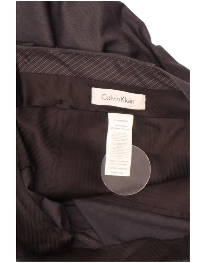 Calvin Klein Pantaloni drepți pentru bărbați L36 L32 Poliester gri