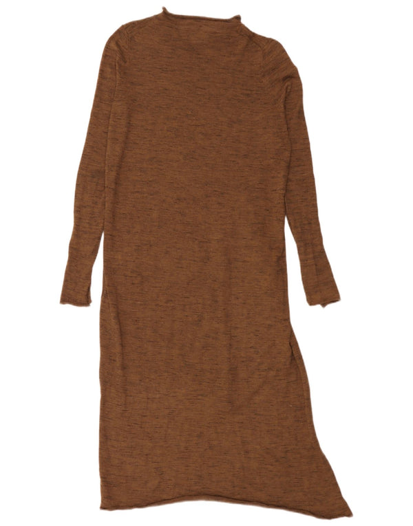Rochie Pulover Asimetrică pentru Femei Zara UK 10 Mic Maro Poliester