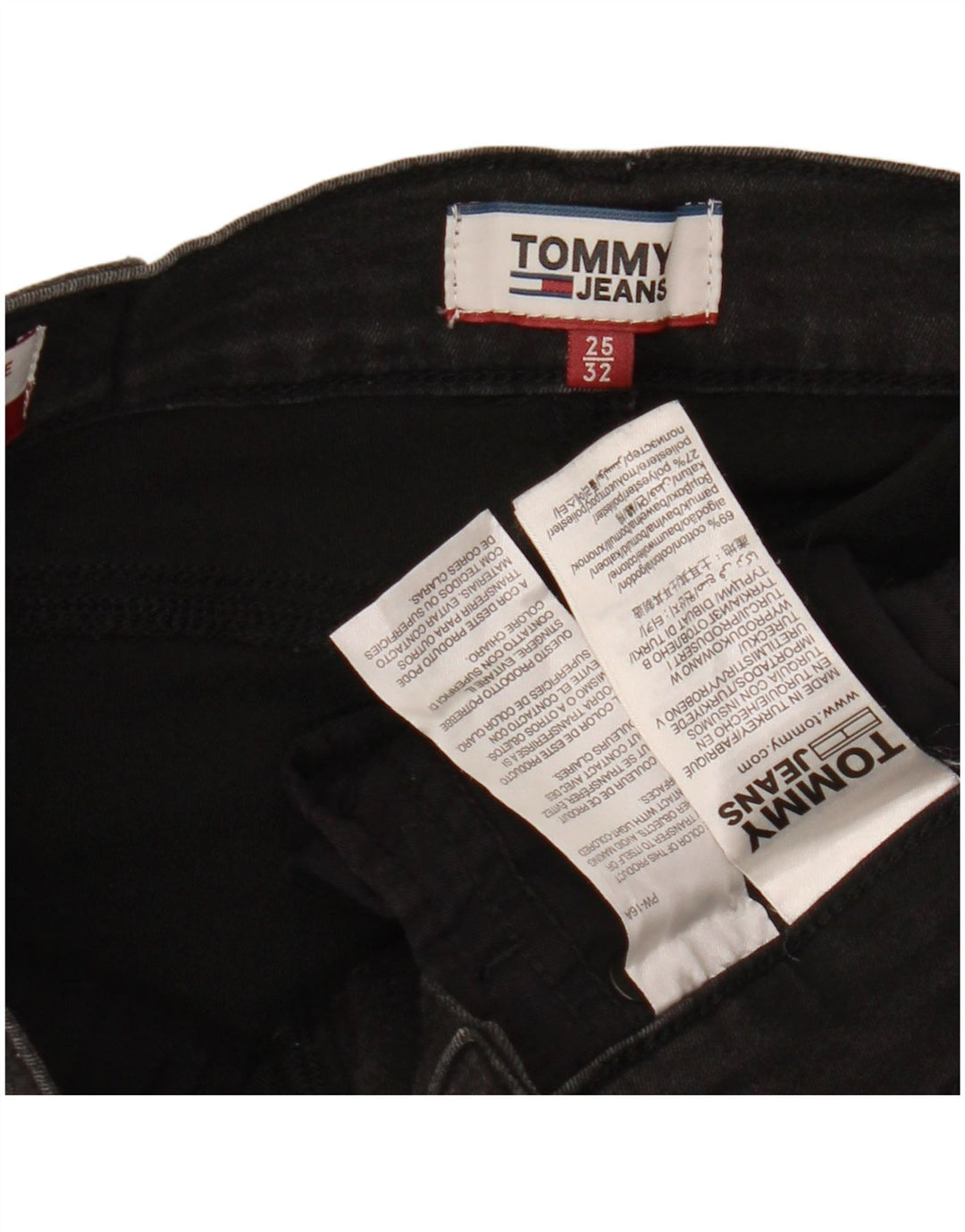 TOMMY HILFIGER Blugi skinny pentru femei cu talie medie W25 L32 bumbac negru