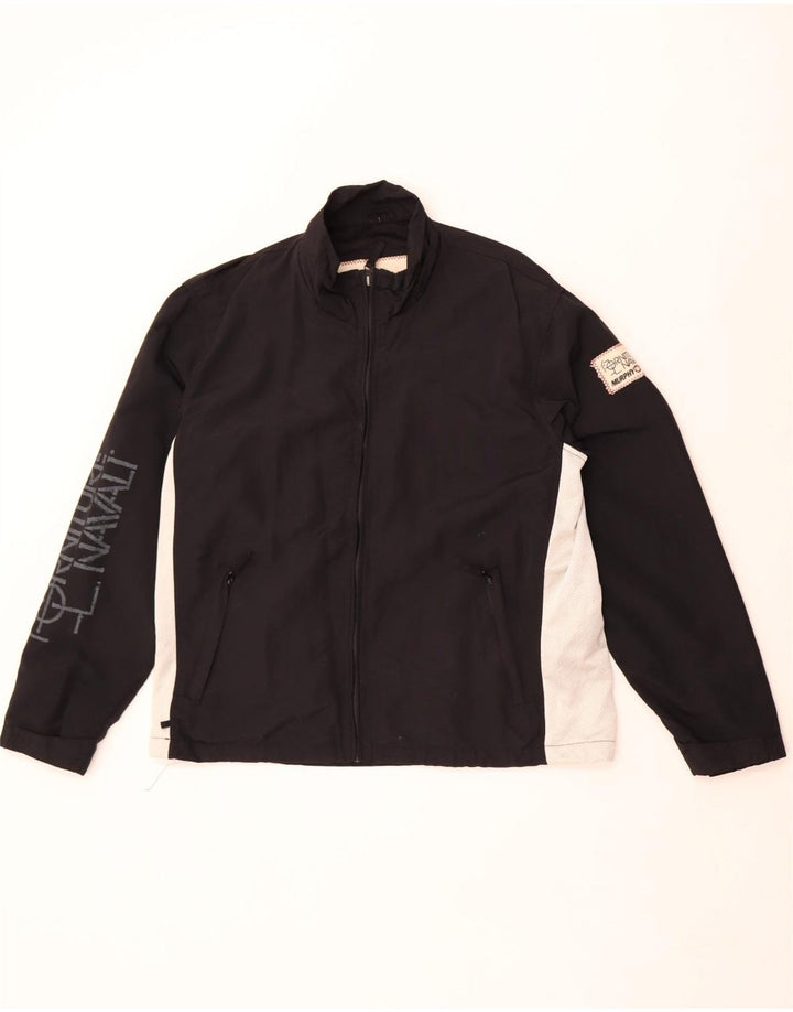 Murphy & Nye Jachetă de ploaie grafică pentru bărbați UK 36 Mic, negru, nailon color bloc
