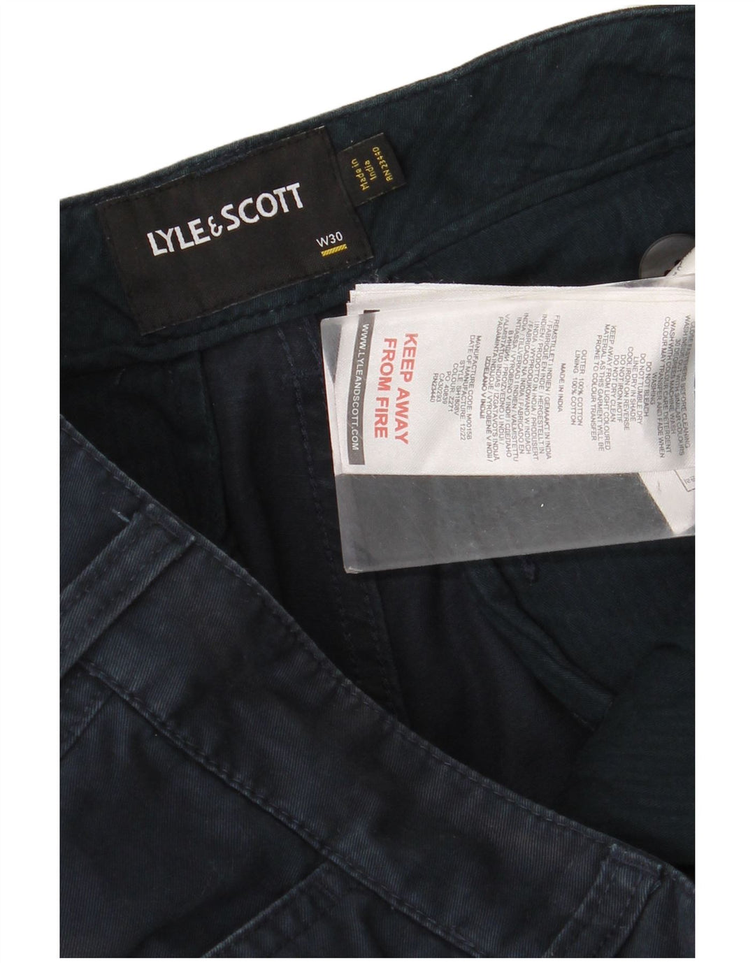 Pantaloni scurți cargo Lyle & Scott pentru bărbați W30, bumbac, albastru bleumarin mediu