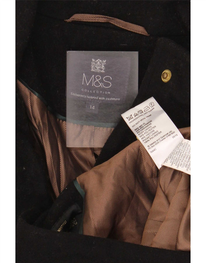 Pardesiu pentru femei Marks & Spencer UK 14 Lână mare neagră
