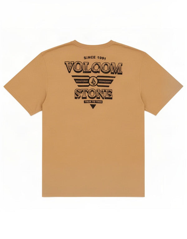 Tricou grafic Volcom Modern Fit Top 2XL bumbac bej