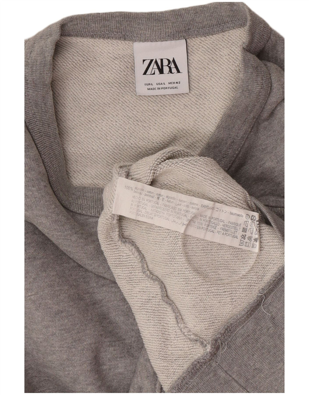 Pulover pentru bărbați Zara, mare, gri, bumbac