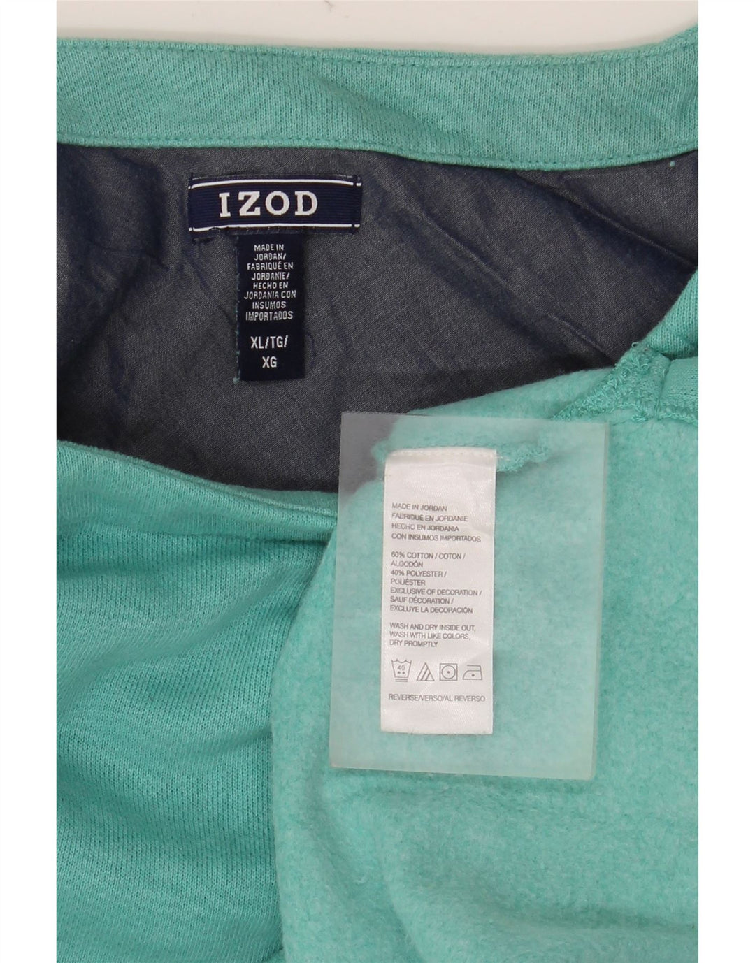 Pulover supradimensionat pentru femei IZOD UK 18 XL bumbac turcoaz