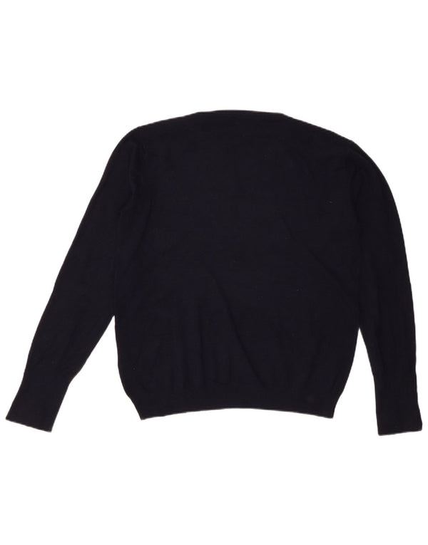 Pulover pentru damă Zara, cu gât turnut, UK 18 XL, viscoză, albastru bleumarin