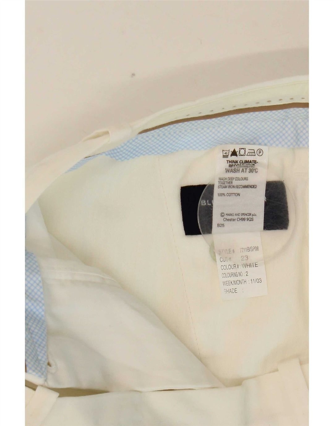 Marks & Spencer Pantaloni scurți chino Blue Harbour pentru femei W32, bumbac alb mare