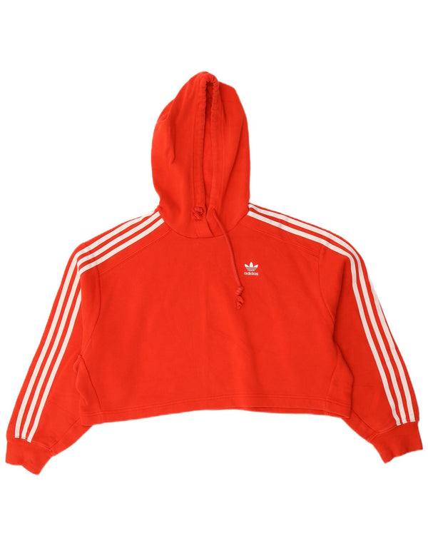Jumper Adidas Crop Oversized Hoodie pentru femei UK 10 Small Red Bumbac