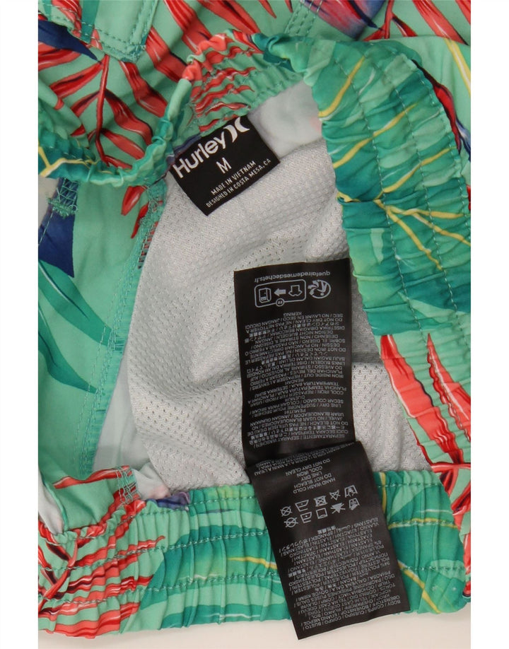 HURLEY Pantaloni scurți de înot pentru bărbați, verde mediu, poliester floral