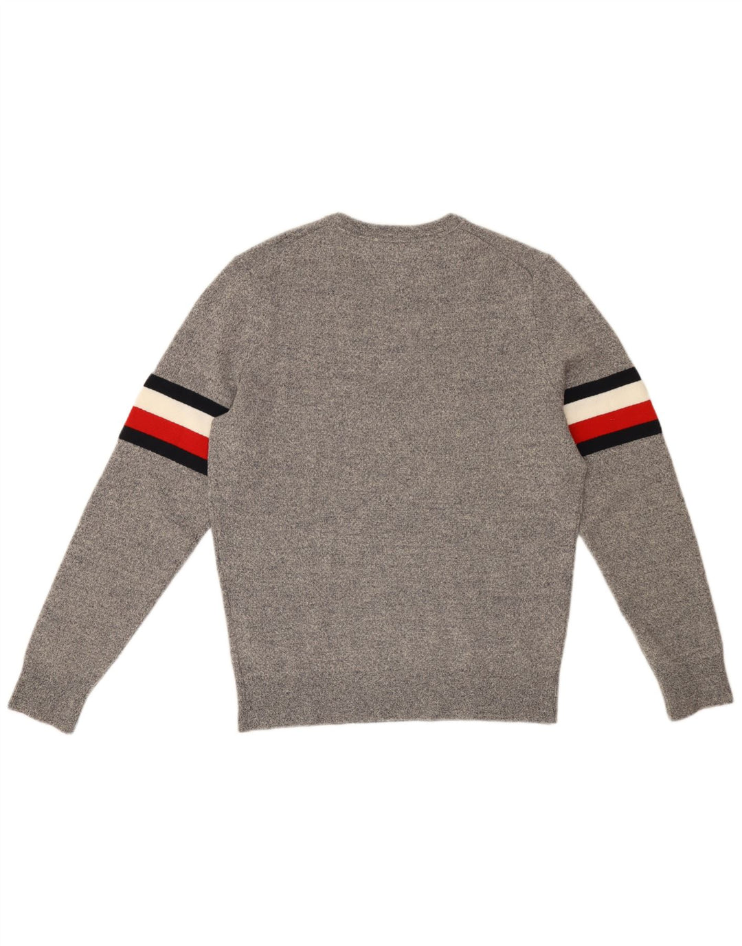 Pulover pentru bărbați TOMMY HILFIGER Pulover cu decolteu rotund din lână color bloc, gri mediu