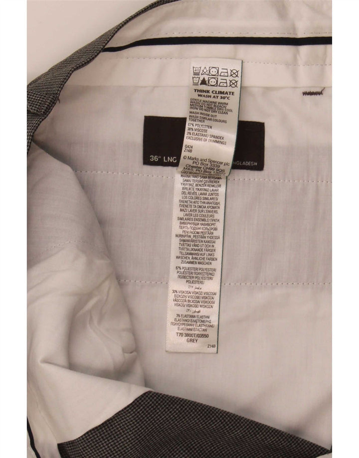 Pantaloni de costum slim pentru bărbați Marks & Spencer L36 L33 gri